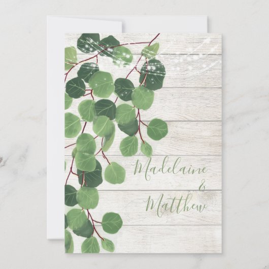 Hout Rustic Eucalyptus springt gewoon huwelijk af Kaart (Achterkant)