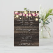 Hout Rustic Gold Lights Jar Bridal Wedding Kaart (Staand voorkant)