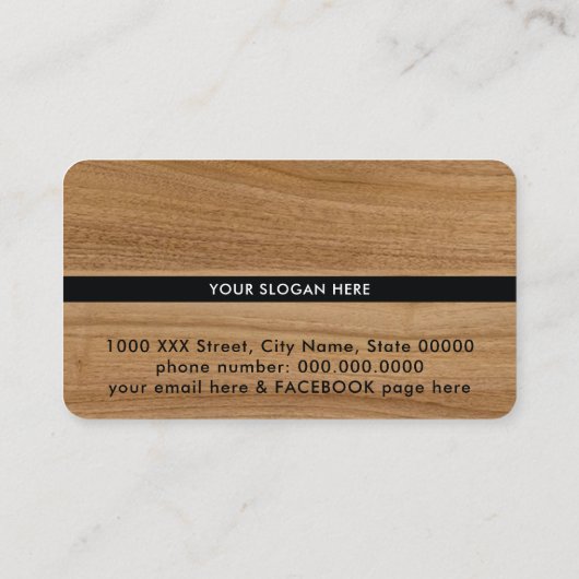 Hout Rustic Modern Classic Professional Visitekaartje (Achterkant)