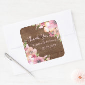 Hout Rustic Pink Waterverf Floral Vrijgezellenfees Vierkante Sticker (Envelop)