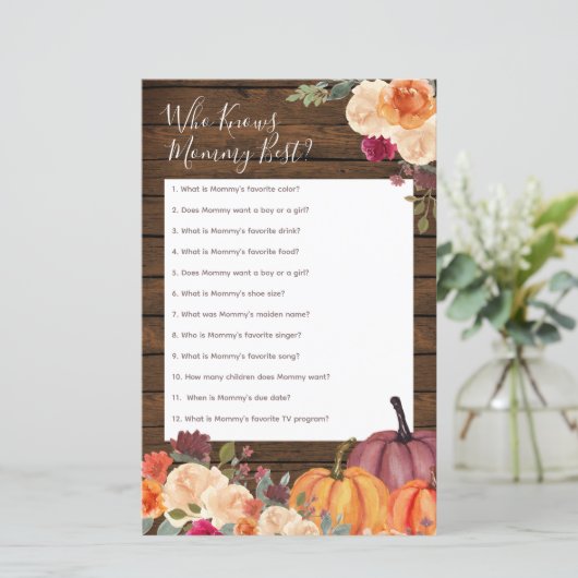 Hout Rustic Pumpkin die mama het beste spel kent (Staand voorkant)