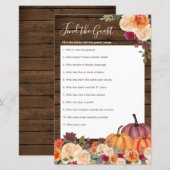 Hout Rustic Pumpkin Floral vind het gastspel (Voorkant / Achterkant)