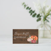 Hout Rustic Pumpkin - Luierspoelbehuizing Informatiekaartje (Staand voorkant)