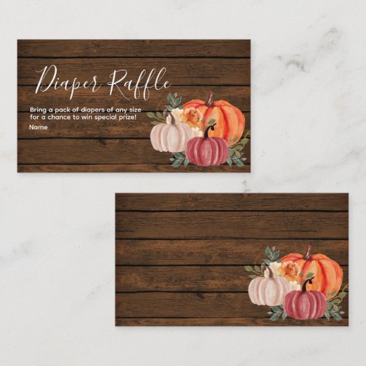 Hout Rustic Pumpkin - Luierspoelbehuizing Informatiekaartje (Voorkant / Achterkant)