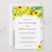*~* Hout Rustic Sunflower Country Weddenschap Kaart (Achterkant)