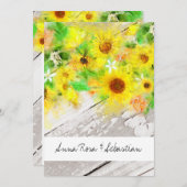 *~* Hout Rustic Sunflower Country Weddenschap Kaart (Voorkant / Achterkant)