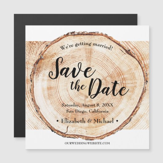 Hout Rustic Wedding Save the date (Voorkant / Achterkant)