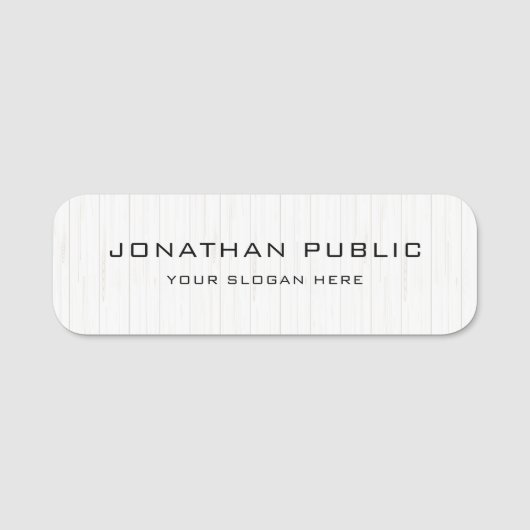 Hout Rustic White (eigen naam) Naamplaatje (Voorkant)