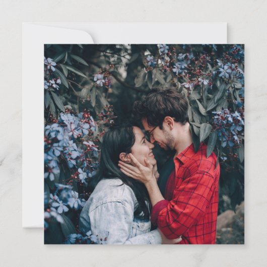 Hout rustiek groen script bruiloft kaart (Achterkant)