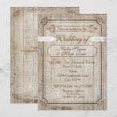 Hout Rustiek Land Huwelijksuitnodiging Kaart (Voorkant / Achterkant)