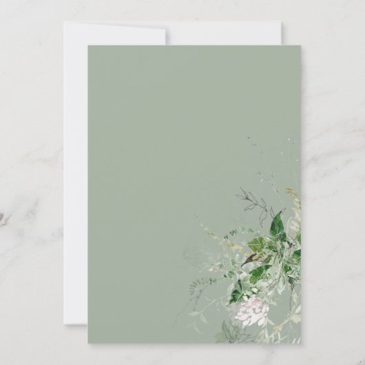 Hout rustieke bos groen script bruiloft kaart (Achterkant)