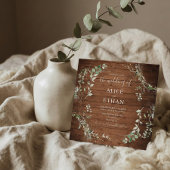Hout Rustieke Groene Script Bruiloft Kaart