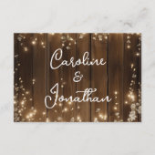 Hout Rustieke String Lichten Witte Bloemen Details Informatiekaartje (Voorkant)