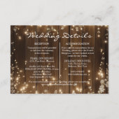 Hout Rustieke String Lichten Witte Bloemen Details Informatiekaartje (Achterkant)