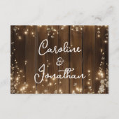 Hout Rustieke String Lichten Witte Bloemen Recepti Informatiekaartje (Voorkant)