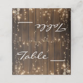 Hout Rustieke String Lights Witte Bloemen Tafel No Plaatskaartje (Buitenkant ongevouwen)