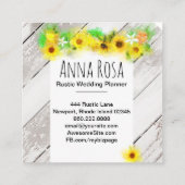 *~* Hout Rustige Sinaasappels Zonnebloemen Vierkante Visitekaartje (Achterkant)