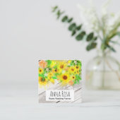 *~* Hout Rustige Sinaasappels Zonnebloemen Vierkante Visitekaartje (Staand voorkant)