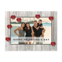 Hout Rustige Valentijnsdag LOVE Hartenfotokaart