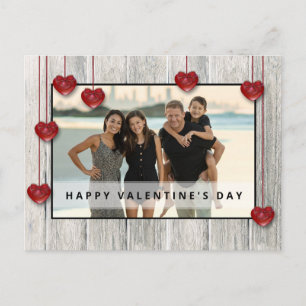 Hout Rustige Valentijnsdag LOVE Hartenfotokaart Briefkaart