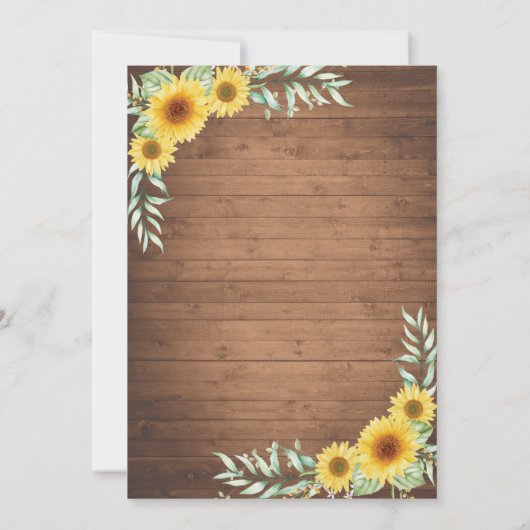 Hout Rustige Zonnebloem Sparen de Datum Aankondiging (Achterkant)