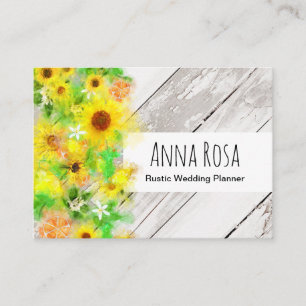 *~* Hout Rustige  zonnebloemen Sinaasappels Lemons Visitekaartje