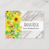 *~* Hout Rustige  zonnebloemen Sinaasappels Lemons Visitekaartje (Voorkant)