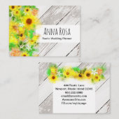 *~* Hout Rustige zonnebloemen Sinaasappels Lemons Visitekaartje (Voorkant / Achterkant)