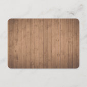 Hout Rustisch die een huwelijkstaart wenst Informatiekaartje (Achterkant)