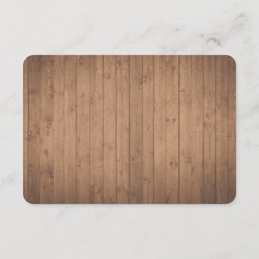 Hout Rustisch die een huwelijkstaart wenst Informatiekaartje (Achterkant)