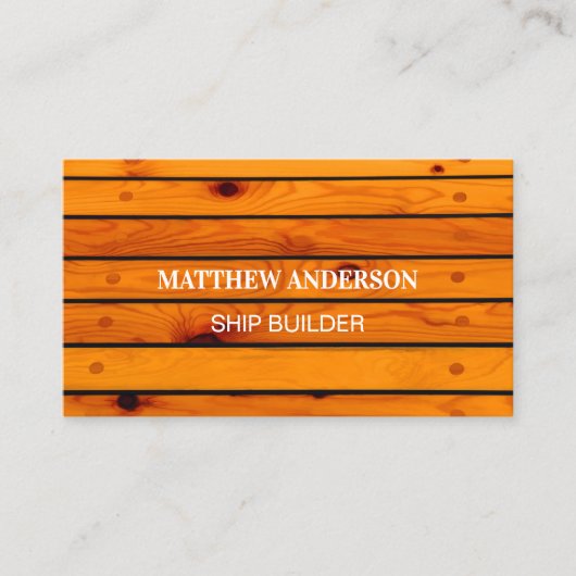 Hout scheepsbouwer foto QR code Visitekaartje (Voorkant)