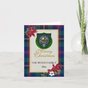 Hout Schotse Clan Tartan & Crest Kaart