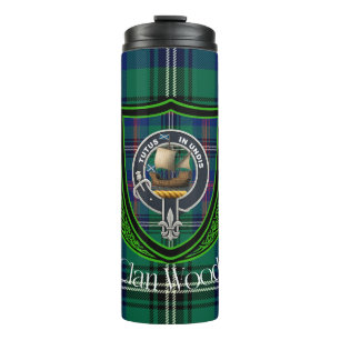 Hout Schotse Clan Tartan & Crest Thermosbeker