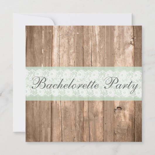 hout Shabby Chic Bachelorette Party Kaart (Voorkant)
