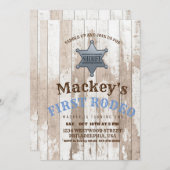 Hout | Sheriff Western Eerste Rodeo Verjaardagsfee Kaart (Voorkant / Achterkant)