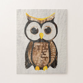 Hout - Shouette - Wood Owl Legpuzzel