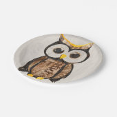 Hout - Shouette - Wood Owl Papieren Bordje (Gekanteld)