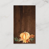 Hout Sinaasappel Pompoen Herfst Baby shower Luier  Informatiekaartje (Achterkant)