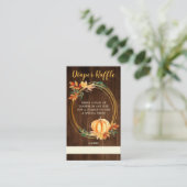 Hout Sinaasappel Pompoen Herfst Baby shower Luier  Informatiekaartje (Staand voorkant)