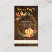 Hout Sinaasappel Pompoen Herfst Baby shower Luier  Informatiekaartje (Voorkant)