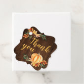 Hout Sinaasappel Waterverf pompoen bladeren dank u Bedankjes Labels (In situ)