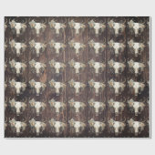 Hout skull boho western wilde westkraakbeen cadeaupapier (Vlak)