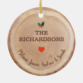 Hout Slice met IT-touwtje Keramisch Ornament (Achterkant)