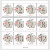 Hout Slice Roos Tafelnummer Stickers (Vel)