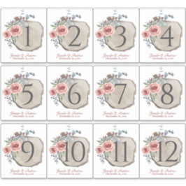 Hout Slice Roos Tafelnummer Stickers