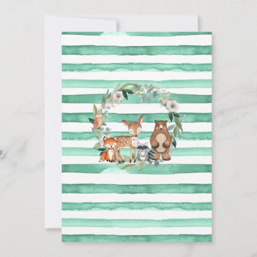 Hout Slice Tree Woodland Animals Baby shower Kaart (Achterkant)