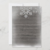 Hout sneeuwvlok is op weg naar baby shower kaart (Achterkant)