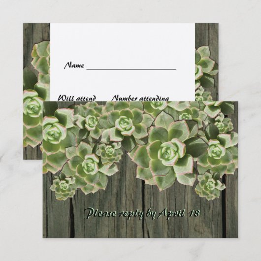  hout Soft Succulents rsvp (Voorkant / Achterkant)