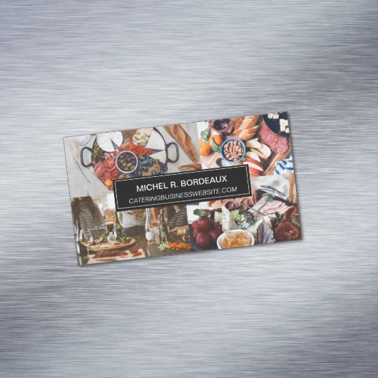 Hout Spierfotocollage Grazing Catering Magnetisch Visitekaartje (Voorbeeld)