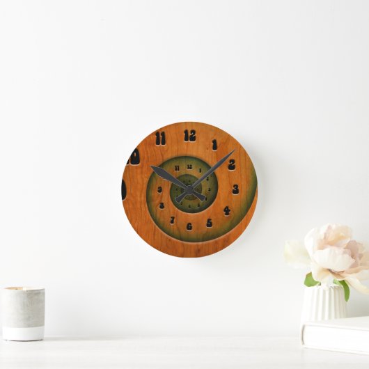 Hout Spiral Ronde Klok (Huis)